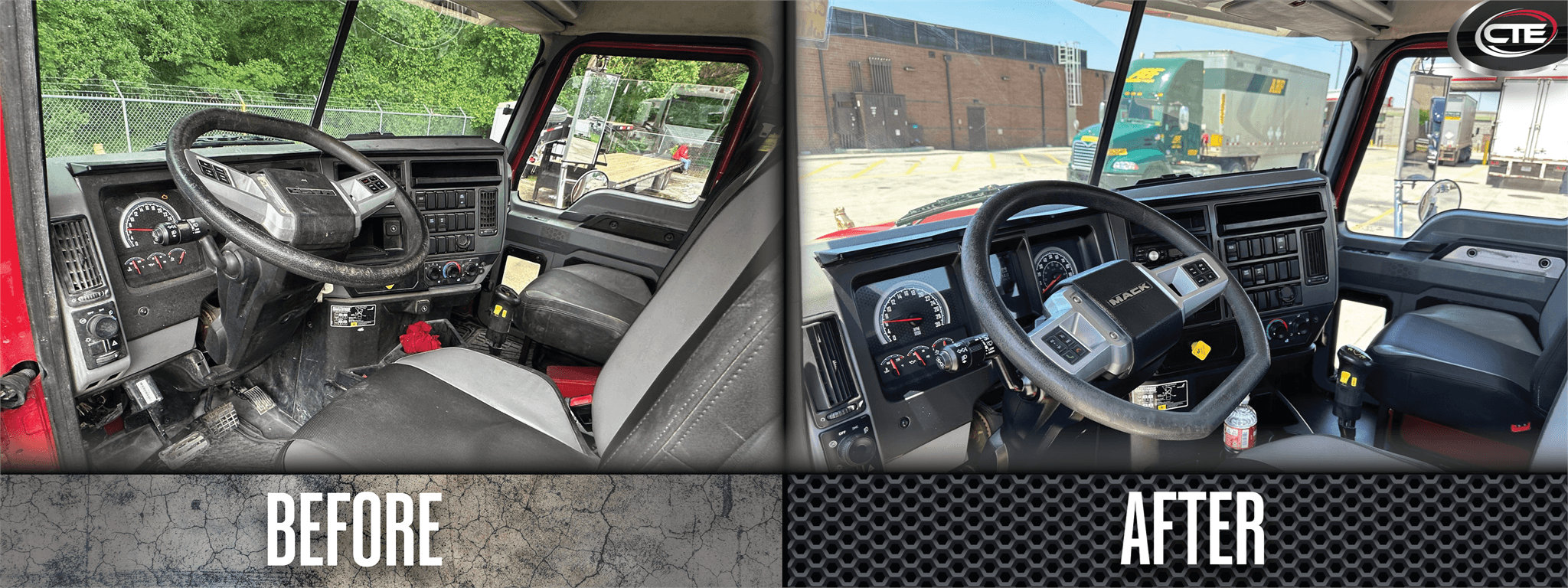 Before & After Red Mack Mixer Truck Refurbishing Project